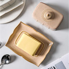 Enamel Butter & Cheese Dish with Lid | Retro Style | 19.3x14.2cm | 3 Colours