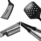 Stainless Steel Handle Silicone Kitchen Utensil Set – Cooking Utensils for Non-Stick Cookware – Spatula, Ladle, Turner & More – Available in Multiple Sets (5 Pieces / 6 Pieces)