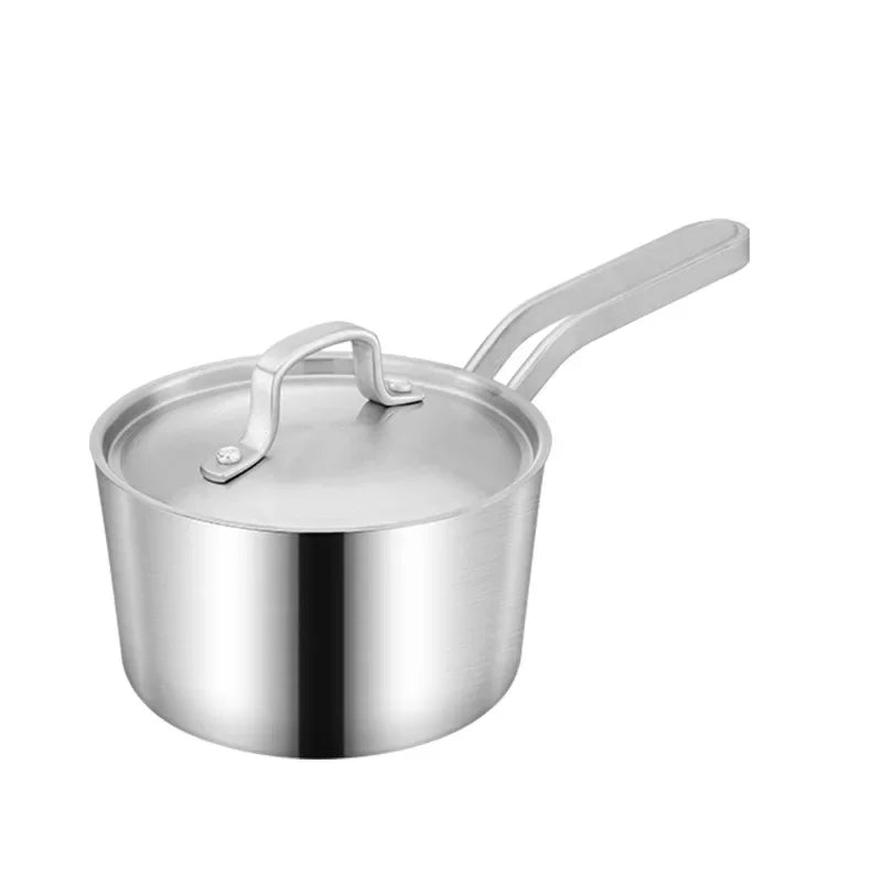 304 Stainless Steel Saucepan with Stainless Steel Lid & Stock Pot with Glass Lid, Compatible with Gas & Electric Hobs, Multi-Size Cookware Available in 16cm, 18cm, 20cm, 22cm & 24cm for Everyday Cooking