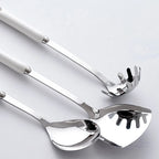 7-Piece Stainless Steel Kitchen Utensil Set with Ceramic Handle – Heat Resistant, Easy to Clean, Great for Cooking, Serving, and Everyday Kitchen Use