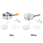 Portable Frying Set Multifunctional Oil Saving Mini Fryer Kit Stainless Steel Pot For Kitchen Fries Chicken
