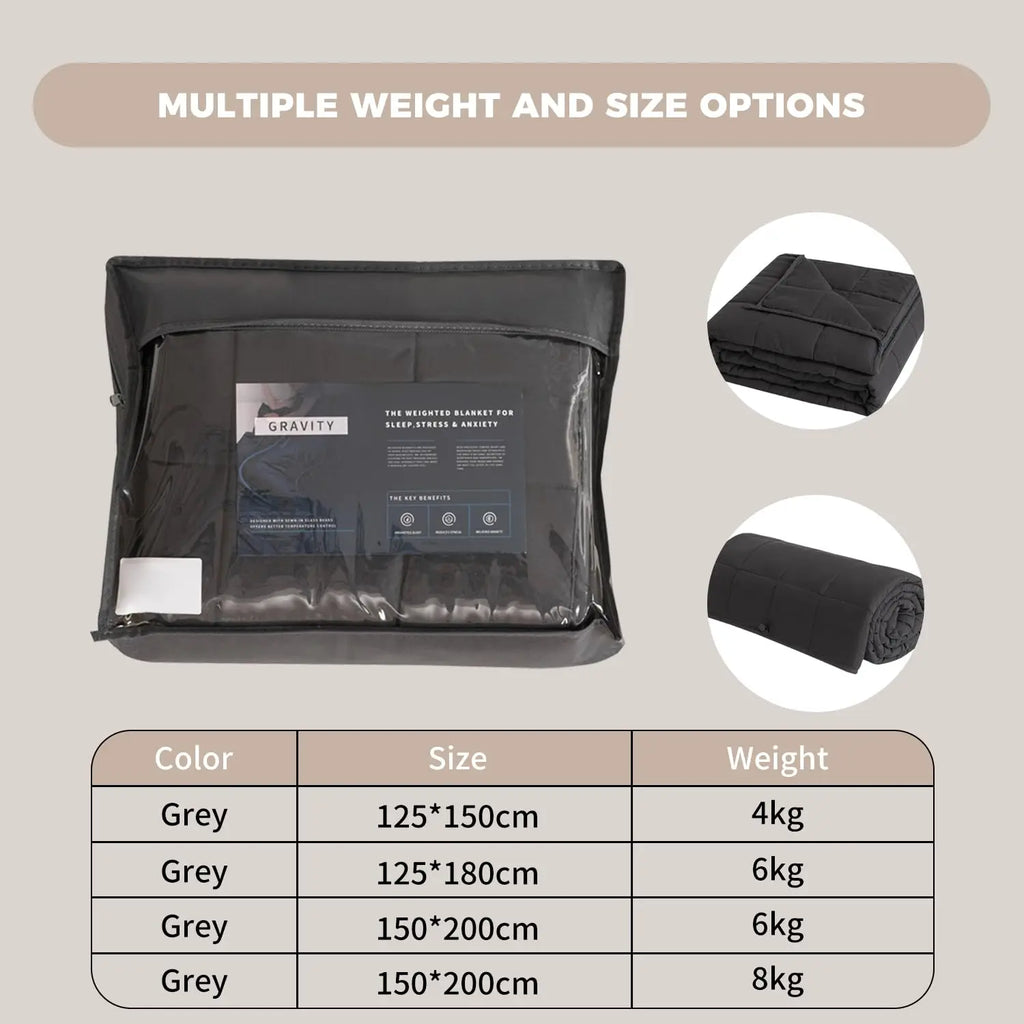 Microfibre Weighted Blanket for Adults | 3 Sizes | Grey