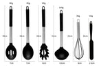 Silicone Kitchen Utensils Set with Stainless Steel Handles – Non-Stick, Heat-Resistant Cooking Utensils for Everyday Cooking & Baking, Available in 4 Colours & Multiple Set Sizes