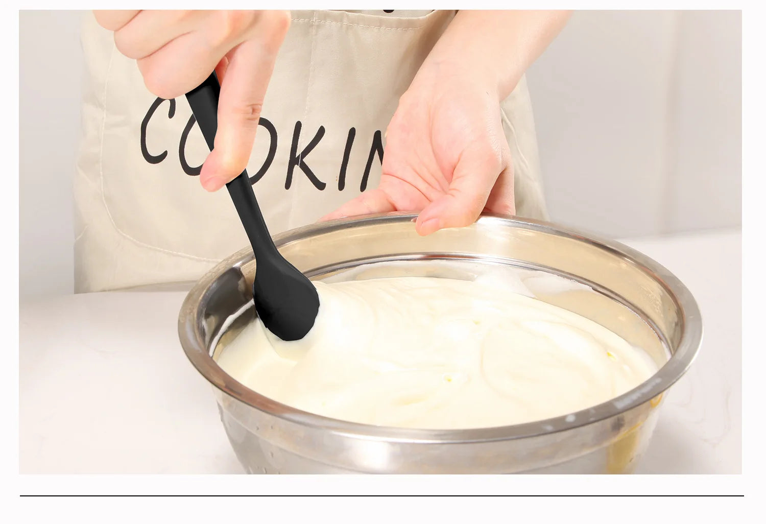 Silicone Kitchen Utensils Set with Stainless Steel Handles – Non-Stick, Heat-Resistant Cooking Utensils for Everyday Cooking & Baking, Available in 4 Colours & Multiple Set Sizes