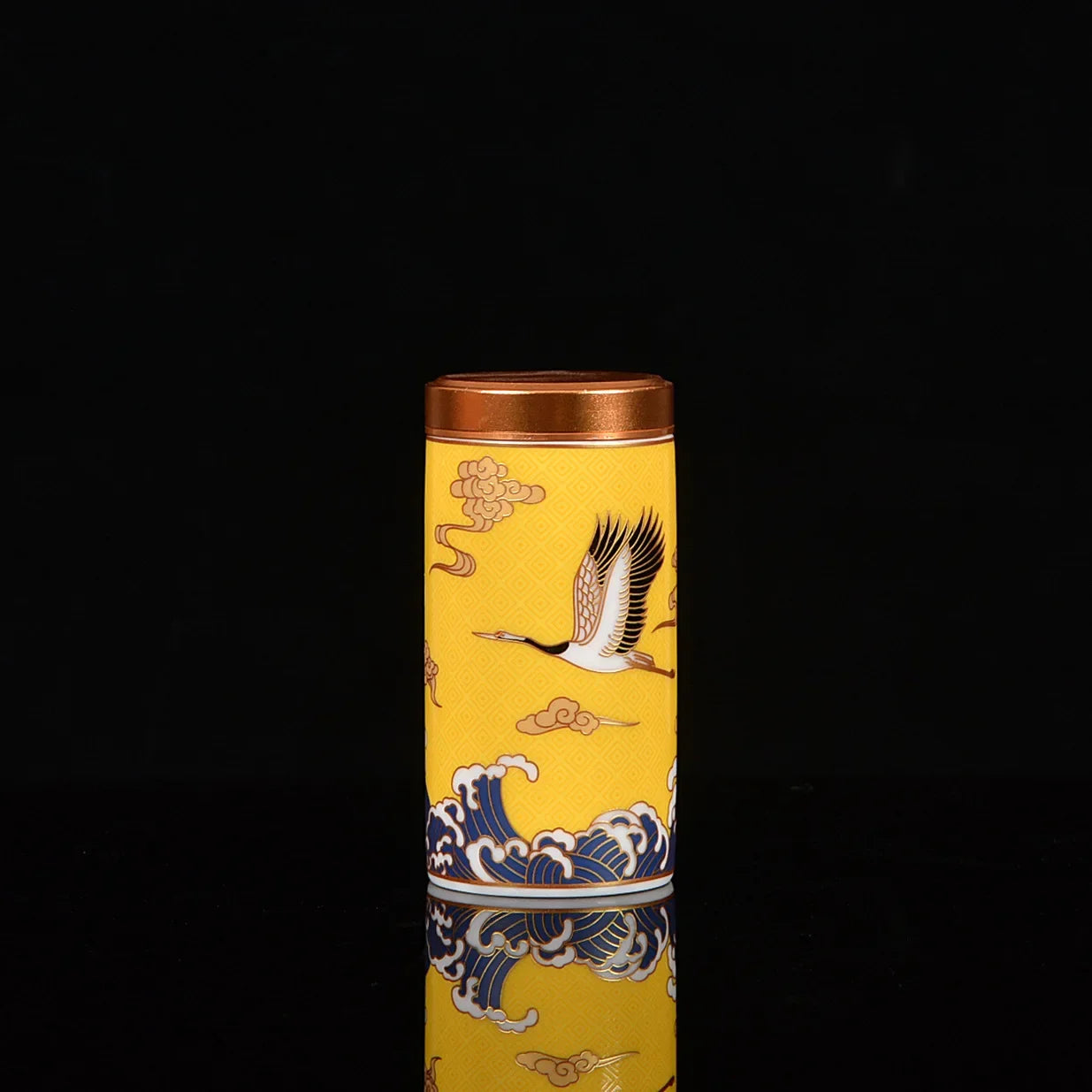 Ceramic Tea Canister & Storage Jar with Lid | Sealed | Multiple Colours crane
