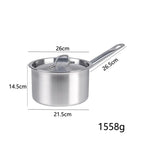 Stainless Steel Saucepan with Lid - Available sizes: 16cm, 18cm, 20cm, 22cm, 24cm
