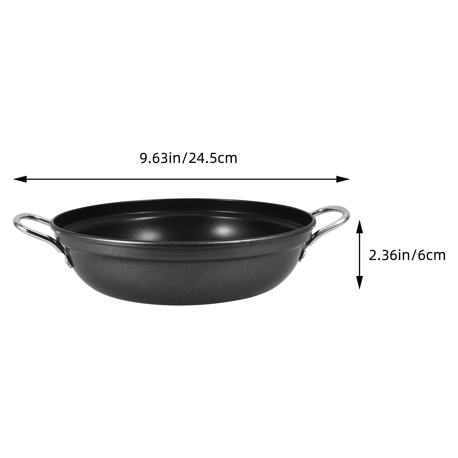 Black Nonstick Wok with Dual Stainless Steel Handles - Ideal for Stir-fries, Fried Rice, Deep-frying, Sauteed Vegetables, Pan-seared Meats, Curries, Seafood and Noodles. Compatible with Gas, Electric and Ceramic Stovetops. Available in Sizes 24cm and 30cm