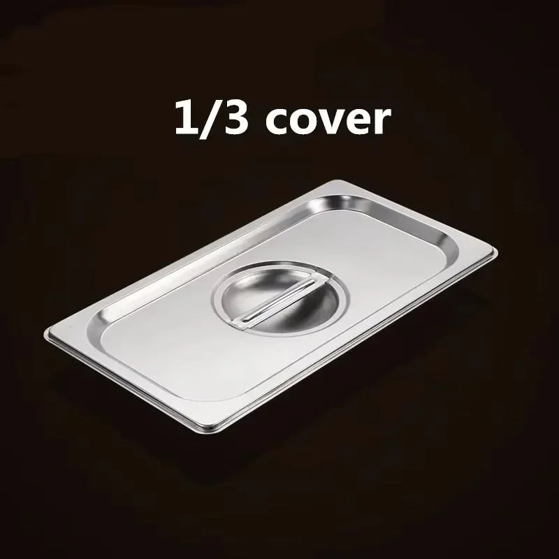 304 Stainless Steel Gastronorm GN Food Pans with Lids – 1/9, 1/6, 1/4, 1/3 & 1/2 Sizes for Buffet, Chafing & Catering 1-3 cover 32.4x17.7c