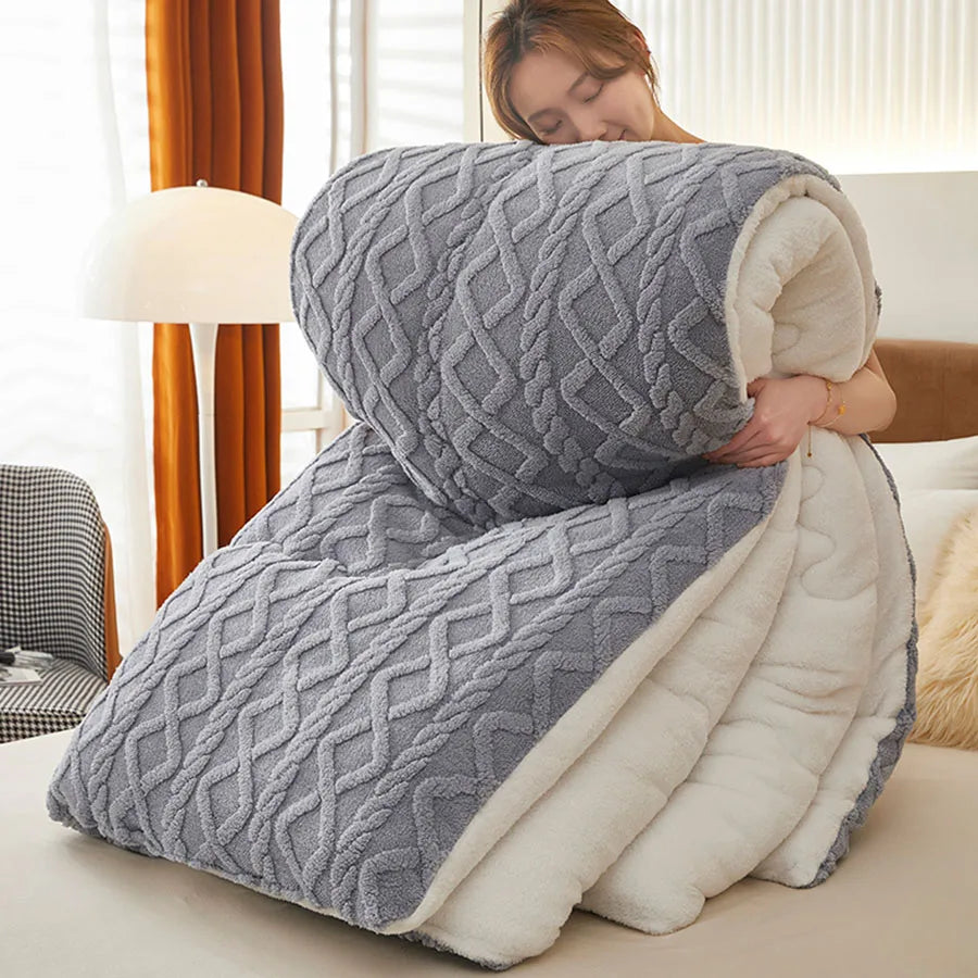 Double-Sided Lamb Wool Weighted Blanket | Anti-Pilling | 4 Sizes | 7 Colours