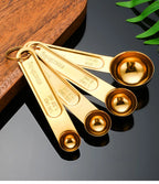 8-Piece Gold Stainless Steel Measuring Cups & Spoons Set