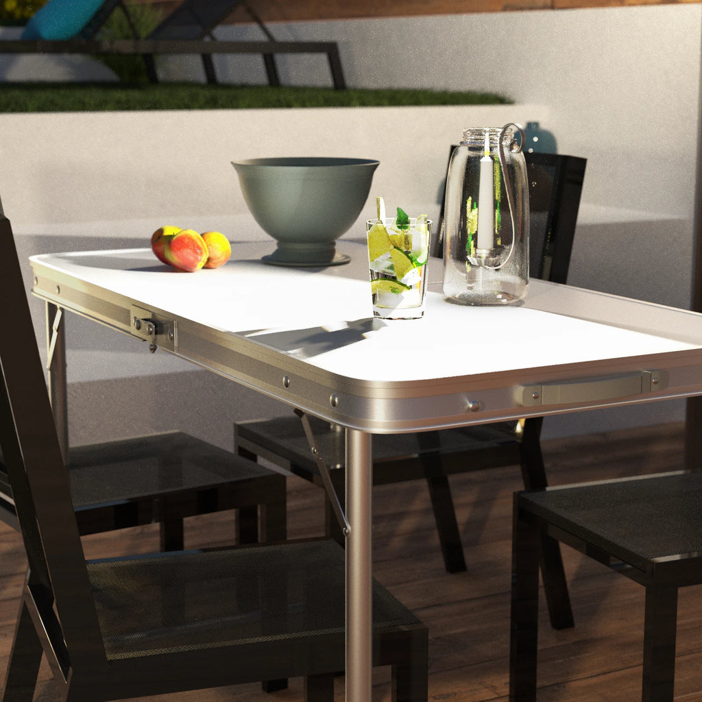 4ft Aluminium Folding Camping Table | 3 Height Settings | 120x60cm
