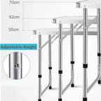 4ft Aluminium Folding Camping Table | 3 Height Settings | 120x60cm