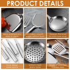 10-Piece Stainless Steel Cooking Utensils Set – Durable and Practical Cooking Utensil Set Featuring a Hanging Loop Design for Easy Storage and Organisation