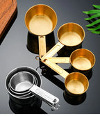 8-Piece Gold Stainless Steel Measuring Cups & Spoons Set