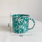 Retro Enamel Dinnerware | Splash Ink Pattern | Plates, Bowls, Cups & Spoons | Assorted Designs