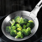 Stainless Steel Round Skimmer & Mesh Strainer – Colander Sieve for Draining, Frying, and Filtering, Available in Multiple Sizes: 22cm, 24cm, 26cm, 28cm
