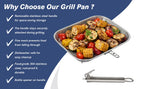 Perforated Stainless Steel Grill Basket with Detachable Handle – Rectangular BBQ Tray for Grilling Vegetables, Fish, and Meat, Ideal for Outdoor Cooking, Food-Grade Stainless Steel, Anti-Rust, Multi-Use, Easy Cleaning