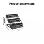 3-Tier Height-Adjustable Pull-Out Kitchen Spice Rack – Countertop Storage Organiser for Spice Bottles, Oils & Jars, Foldable & Rust-Resistant, Available in Black & White