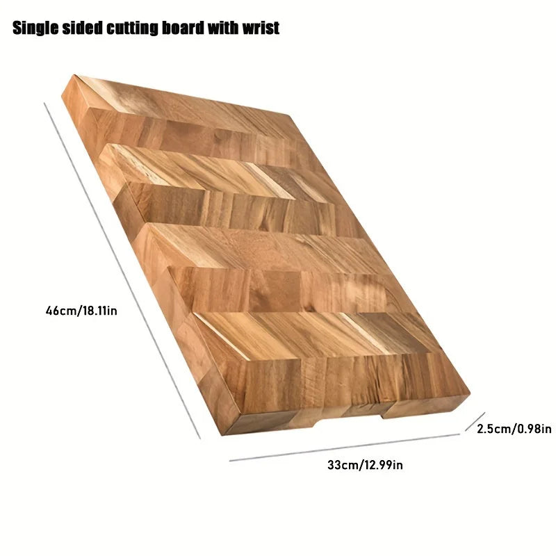 Acacia Wood Rectangular Cutting Board – Natural Wood, Food Safe, Great for Chopping Fruit, Vegetables, and Everyday Kitchen Use 46x33x2.5cm