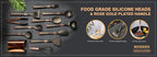Silicone Cooking Utensils Set with Gold-Plated Handles – Non-Stick Safe, Heat Resistant | Black &amp; Beige | Available in 5, 7, 10 &amp; 12-Piece Sets