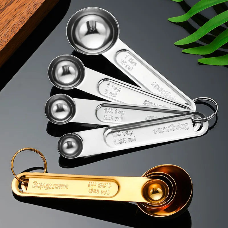 8-Piece Gold Stainless Steel Measuring Cups & Spoons Set
