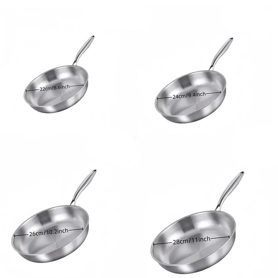Stainless Steel Frying Pan | Uncoated | Ideal for Searing, One-Pan Meals & Everyday Cooking on Gas & Induction