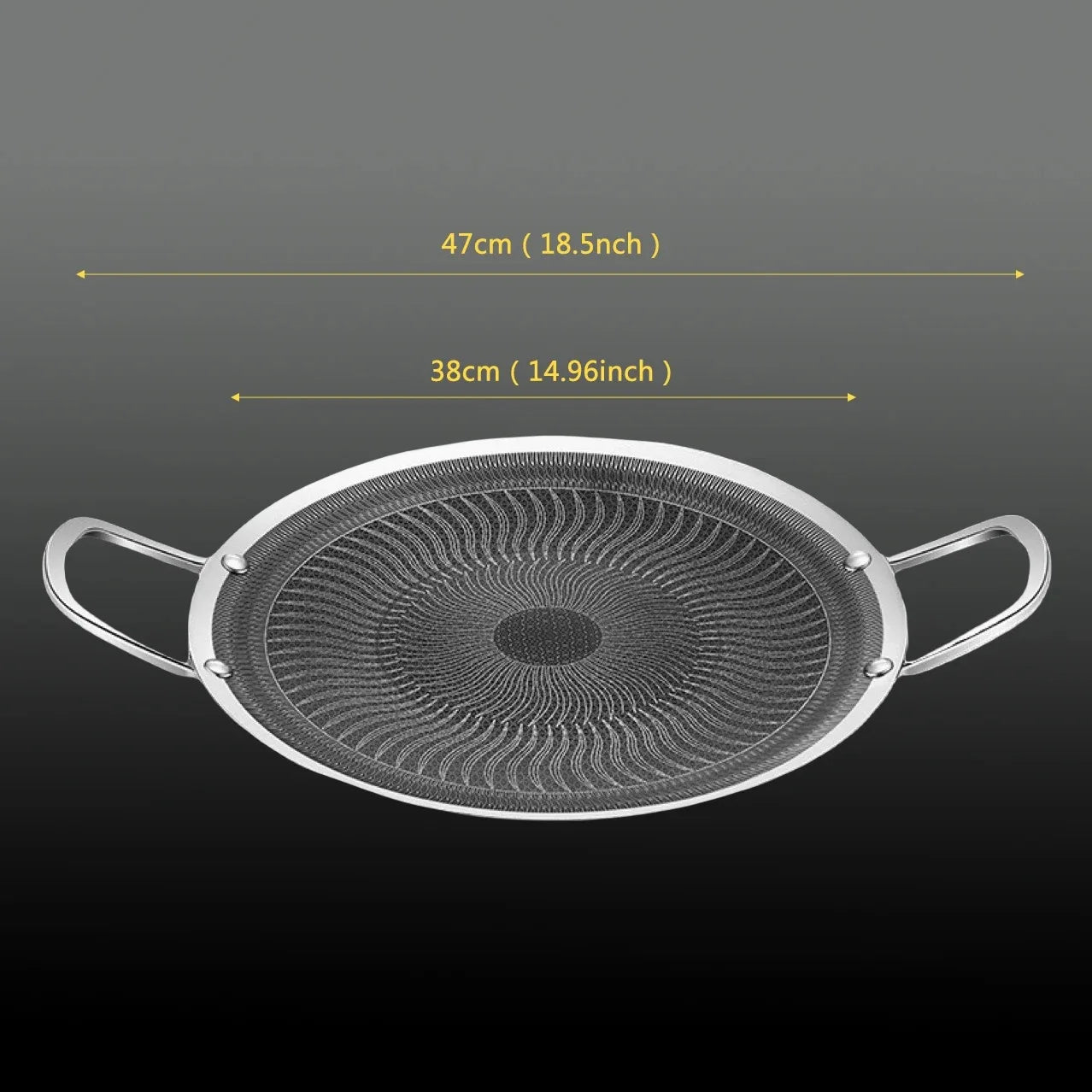 Stainless Steel BBQ Grill Pan 38CM
