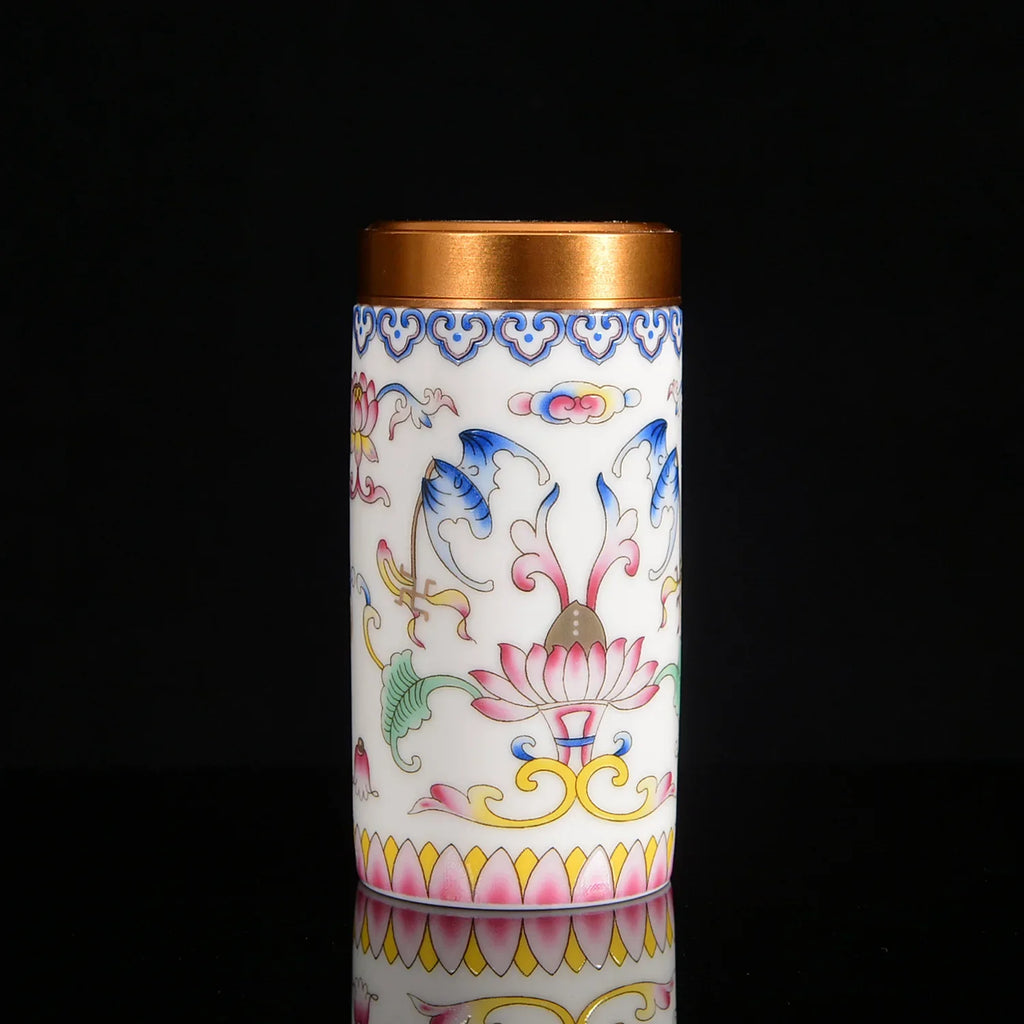 Ceramic Tea Canister & Storage Jar with Lid | Sealed | Multiple Colours white