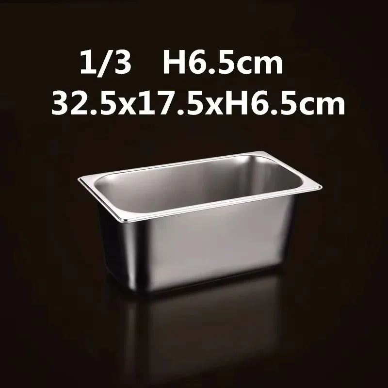 304 Stainless Steel Gastronorm GN Food Pans with Lids – 1/9, 1/6, 1/4, 1/3 & 1/2 Sizes for Buffet, Chafing & Catering 1-3 32.4x17.7xH6.4cm