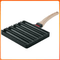 5 Grid Square Grill Cast Iron Pan For Sausage Cooking Pre Seasoned Sausage Fry Pan Outdoor Breakfast Gas And Induction Compatible China Mainland