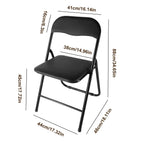 PU Leather Folding Chair with Padded Seat & Metal Frame | 2 Colours