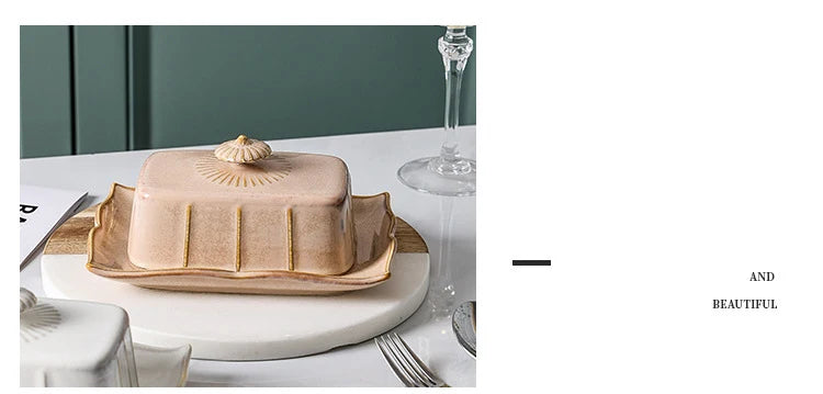 Enamel Butter & Cheese Dish with Lid | Retro Style | 19.3x14.2cm | 3 Colours