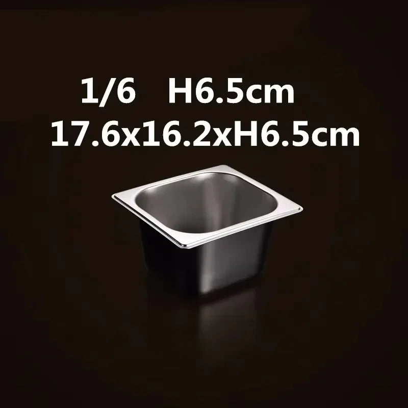 304 Stainless Steel Gastronorm GN Food Pans with Lids – 1/9, 1/6, 1/4, 1/3 & 1/2 Sizes for Buffet, Chafing & Catering 1-6 17.6x16.2xH6.3cm