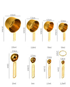 8-Piece Gold Stainless Steel Measuring Cups & Spoons Set
