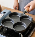 Cast Iron 4-Hole Breakfast Egg Pan – Gas & Induction Compatible | 4 Shape Options