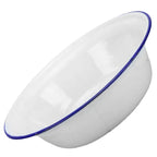 Vintage White Enamel Mixing Bowl | Retro Household Enamelware | 2 Sizes