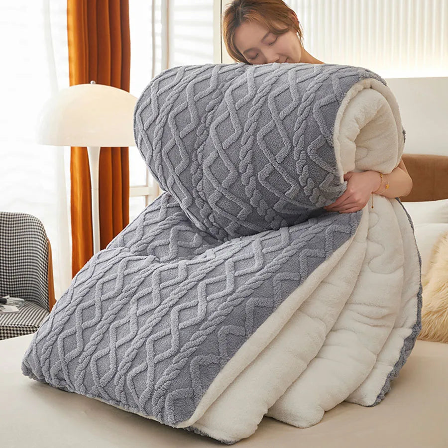 Double-Sided Lamb Wool Weighted Blanket | Anti-Pilling | 4 Sizes | 7 Colours grey