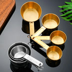 8-Piece Gold Stainless Steel Measuring Cups & Spoons Set