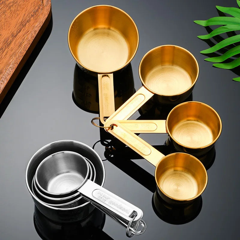 8-Piece Gold Stainless Steel Measuring Cups & Spoons Set