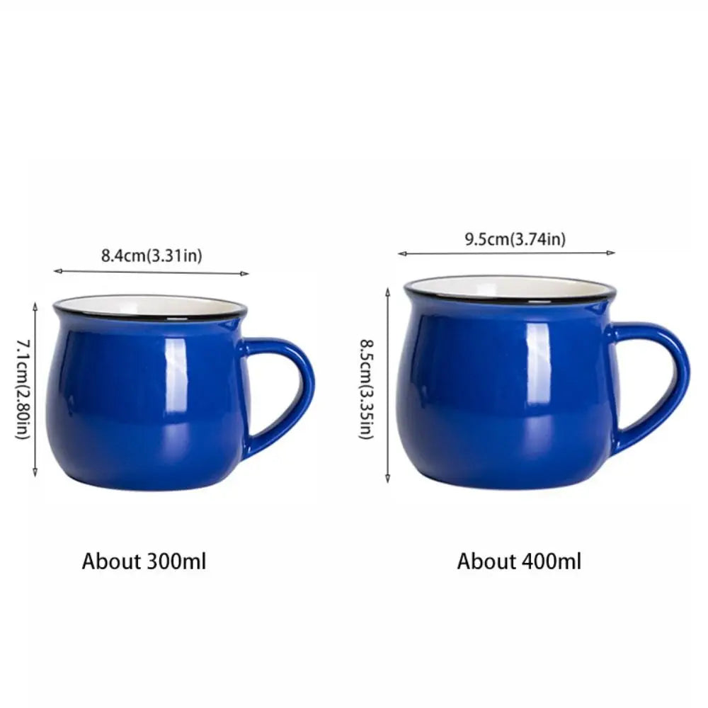 Nordic Ceramic Coffee Mug & Tea Cup – Solid Colour, Vintage Style, Available in 300ml & 400ml, Multiple Colours