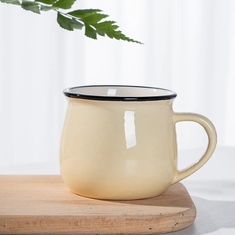 Vintage Ceramic Coffee Mug | 300ml / 10oz | 8 Colours beige 301-400ml