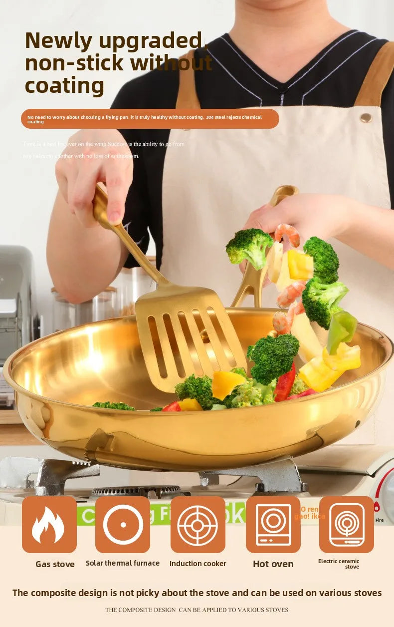 304 Stainless Steel Skillet 28cm