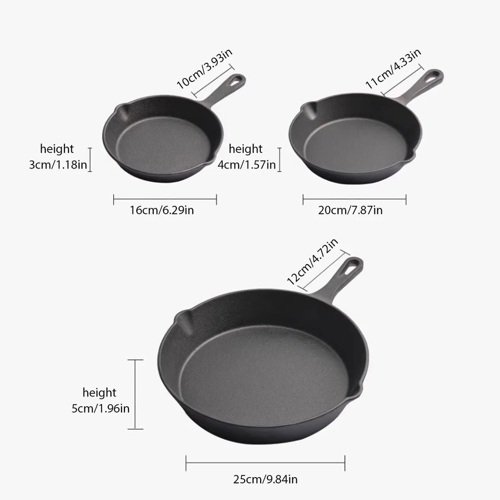 Cast Iron Pan Set – 3 Piece Non-Stick