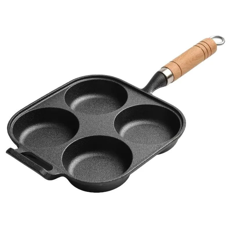 Cast Iron 4-Hole Breakfast Egg Pan – Gas & Induction Compatible | 4 Shape Options Breakfast Egg Pan Option 3