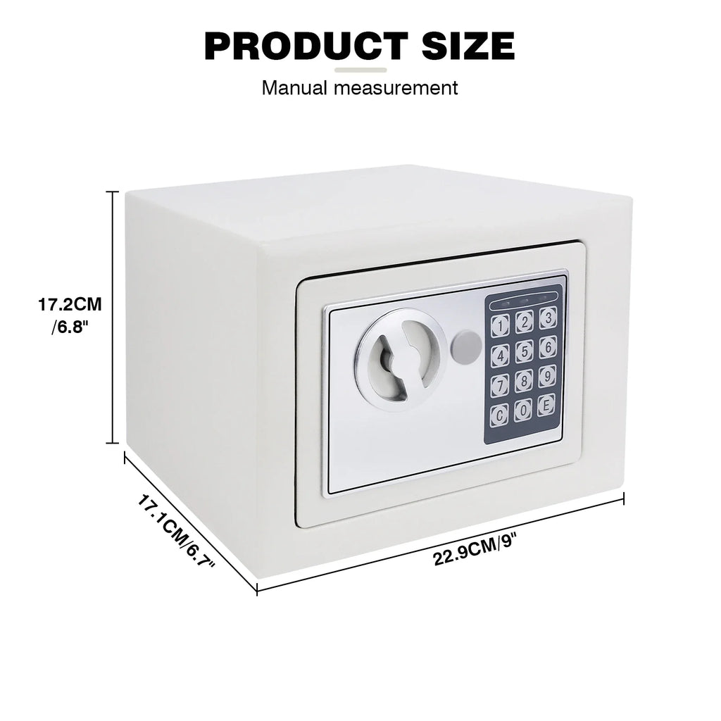 4.6L Electonic Safe Box with Keypad and 2 Keys, Wall Mounted Safe with Prodrilled Holes, Security Safe Box for Home Hotel Use