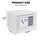4.6L Electonic Safe Box with Keypad and 2 Keys, Wall Mounted Safe with Prodrilled Holes, Security Safe Box for Home Hotel Use
