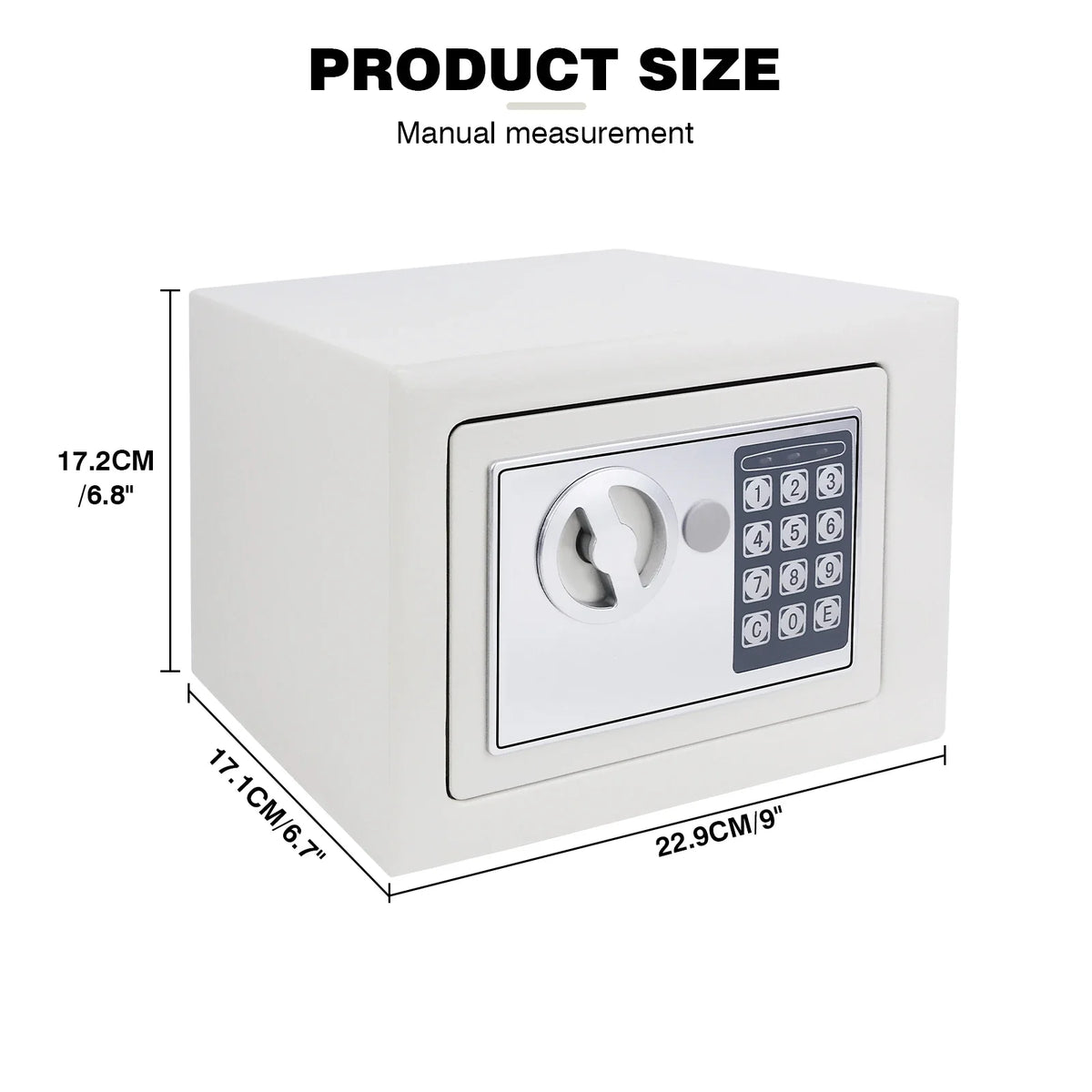 4.6L Electonic Safe Box with Keypad and 2 Keys, Wall Mounted Safe with Prodrilled Holes, Security Safe Box for Home Hotel Use