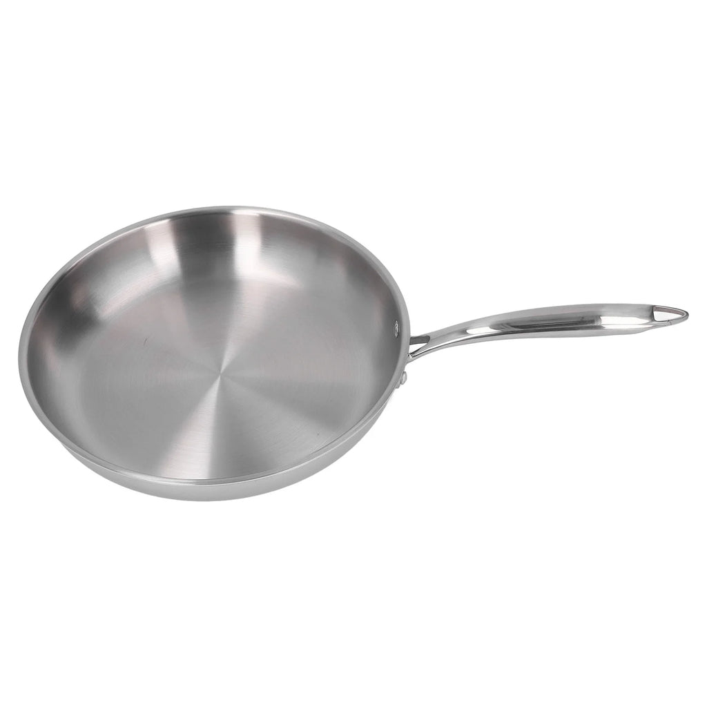 28cm Stainless Steel Frying Pan with Ergonomic Handle – 304 Stainless Steel, Uncoated, 3-Layer Base, Great for Searing, Frying, and Everyday Cooking
