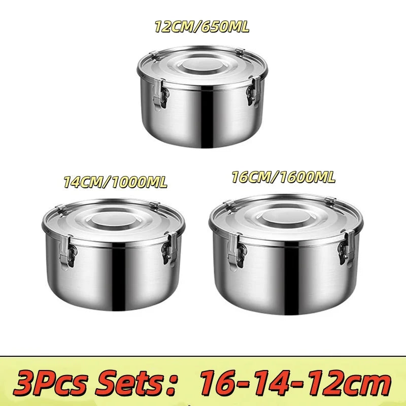 Stainless Steel Lunch Box Set 16 14 12CM