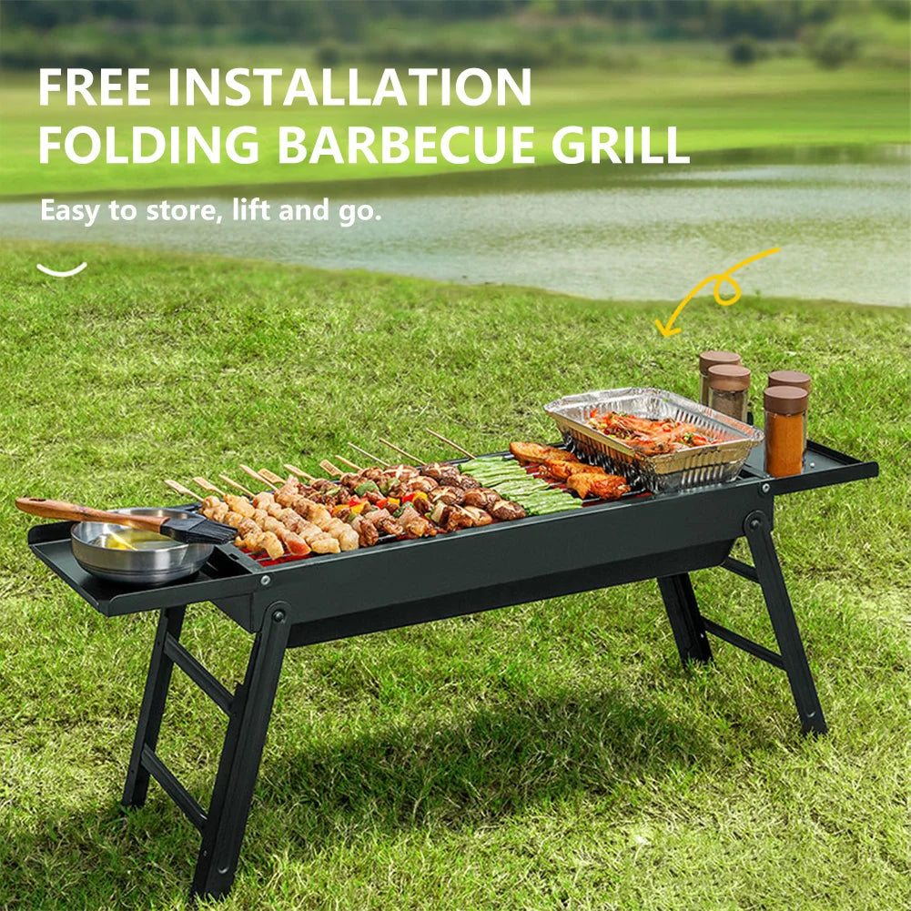 Foldable Charcoal BBQ Grill for Outdoor Use